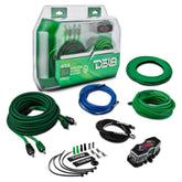 8-GA Amplifier Installation Wiring Kit - Green