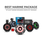 DS18 Best Marine Stereo Subwoofer Package 1 x 10” Subwoofer | 2 x 6.5” Speaker Tower | 2 x 6.5” Marine Speaker | 1 x 5 Ch Amplifier | 1 x MOFCKIT4 and 1 x LED-BTC