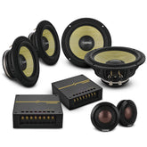 DXQ 6.5" 3-Way Component Speaker Set with Neodymium Magnet and Yellow Straw + Composite Foam Cone | | 180W RMS 4-Ohm