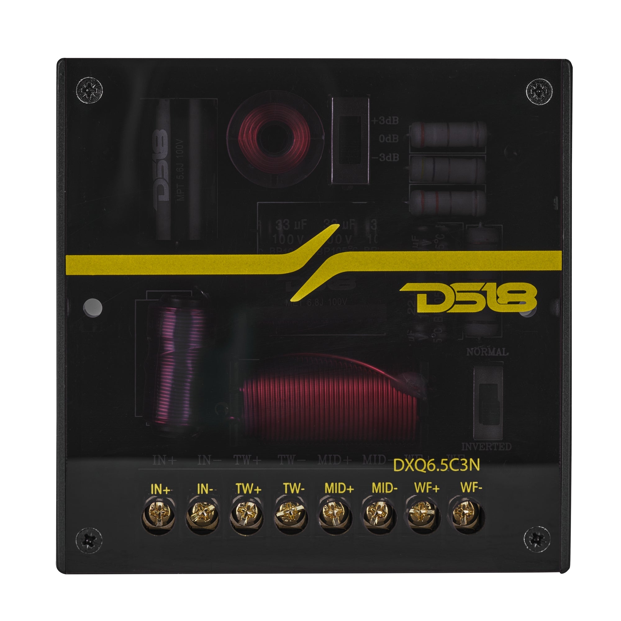 DXQ 6.5" 3-Way Component Speaker Set with Neodymium Magnet and Yellow Straw + Composite Foam Cone | | 180W RMS 4-Ohm
