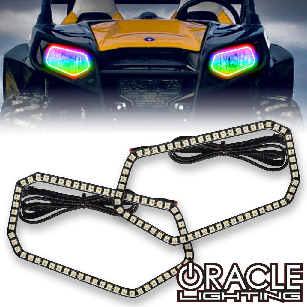 ORACLE Lighting 2008-2019 Polaris RZR 570/800/900 Dynamic ColorSHIFT RGB+W Headlight Halo Kit