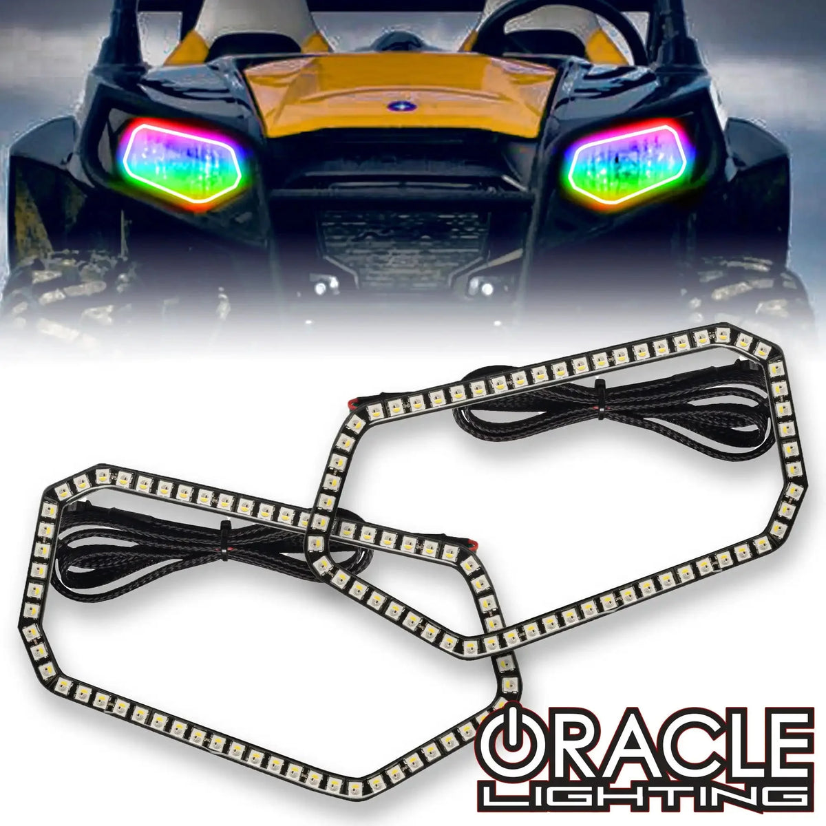 ORACLE Lighting 2008-2019 Polaris RZR 570/800/900 Dynamic ColorSHIFT RGB+W Headlight Halo Kit