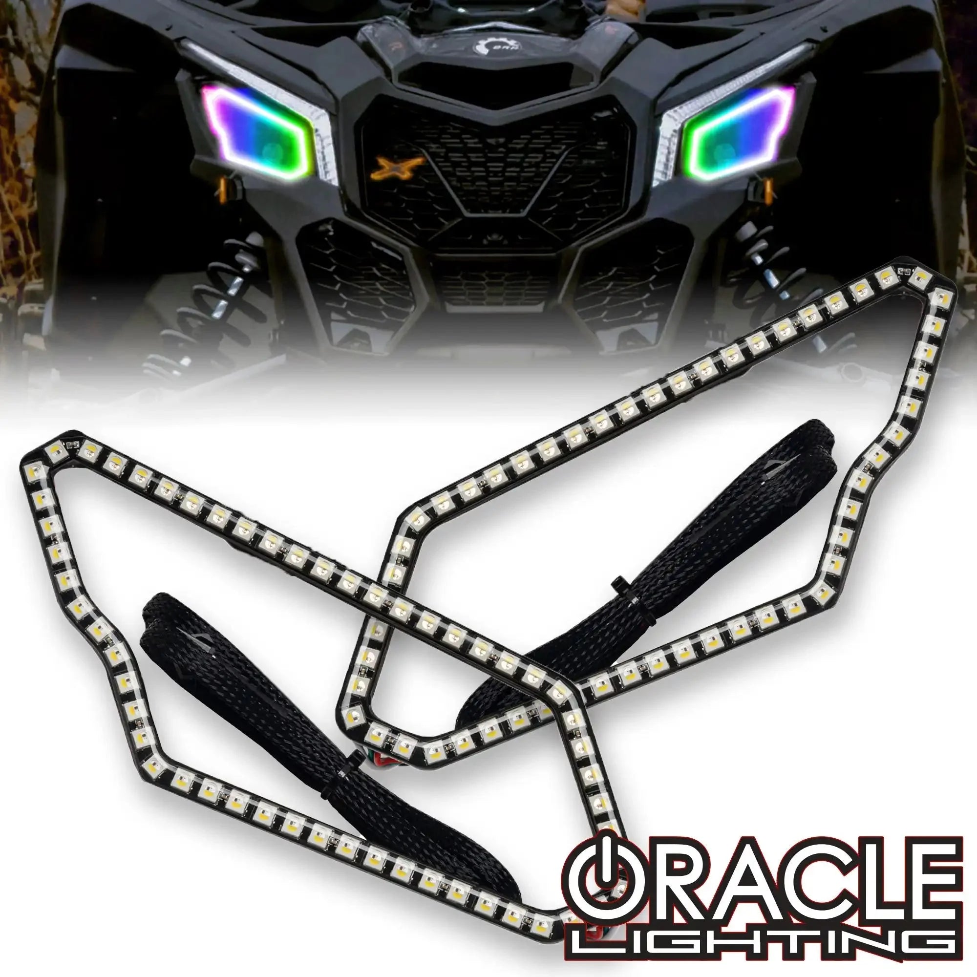 ORACLE Lighting 2017-2023 Can-Am Maverick X3 Dynamic ColorSHIFT RGB+W Headlight Halo Kit