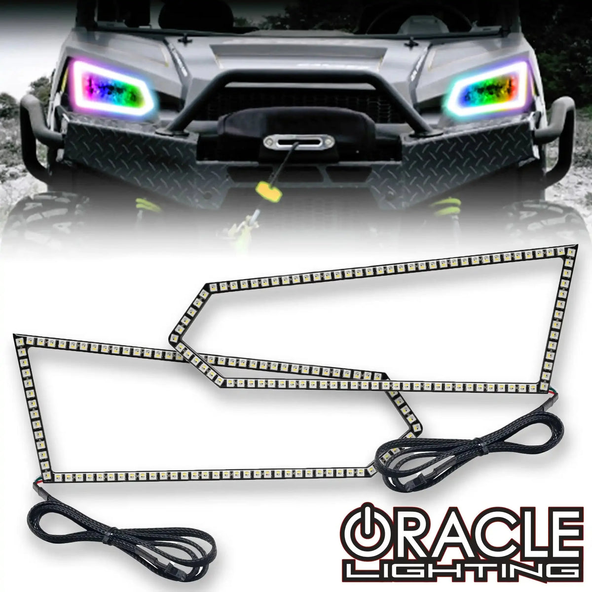 ORACLE Lighting 2014-2019 Polaris Ranger 570/900/1000 Dynamic ColorSHIFT RGB+W Headlight Halo Kit