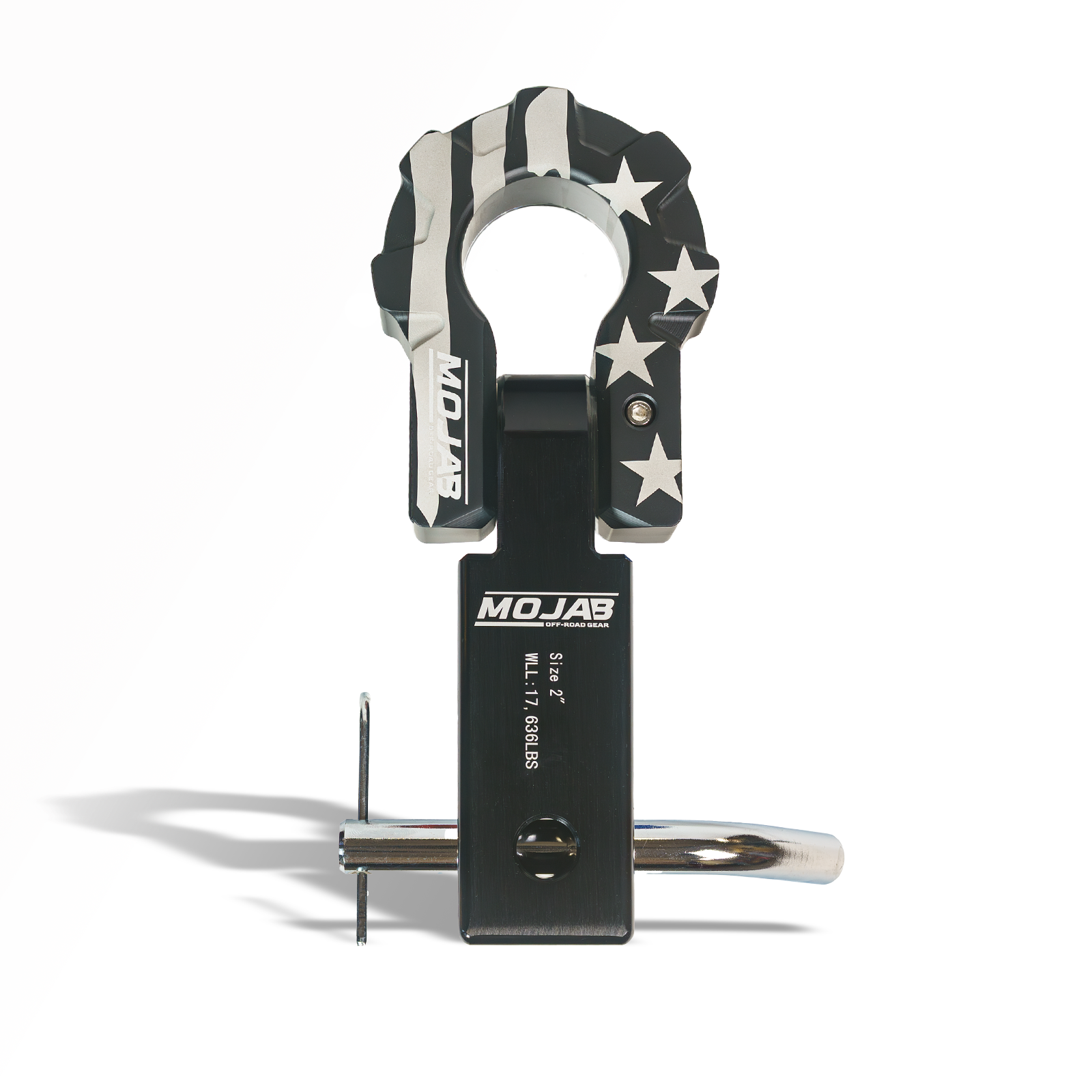 2'' Aluminum Hitch Receiver with Aluminum D-Shackle 9T-Ceramic coated