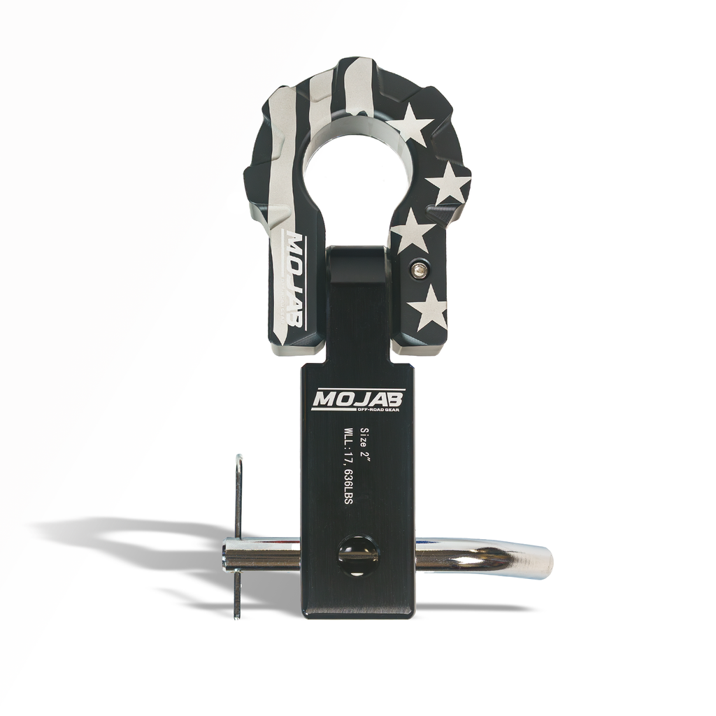 2'' Aluminum Hitch Receiver with Aluminum D-Shackle 9T-Ceramic coated