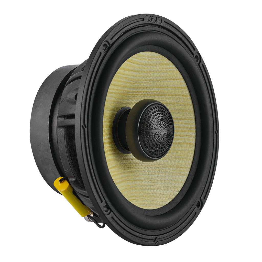 DXQ 6.5" 2-Way Coaxial Speaker with Yellow Straw and Composite Foam Cone | 150W RMS 4-Ohm