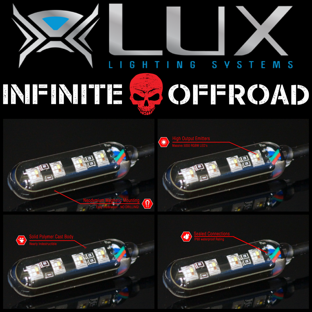 (UTV) RGB+W LUX Monster Magnetic Rock Light Kit