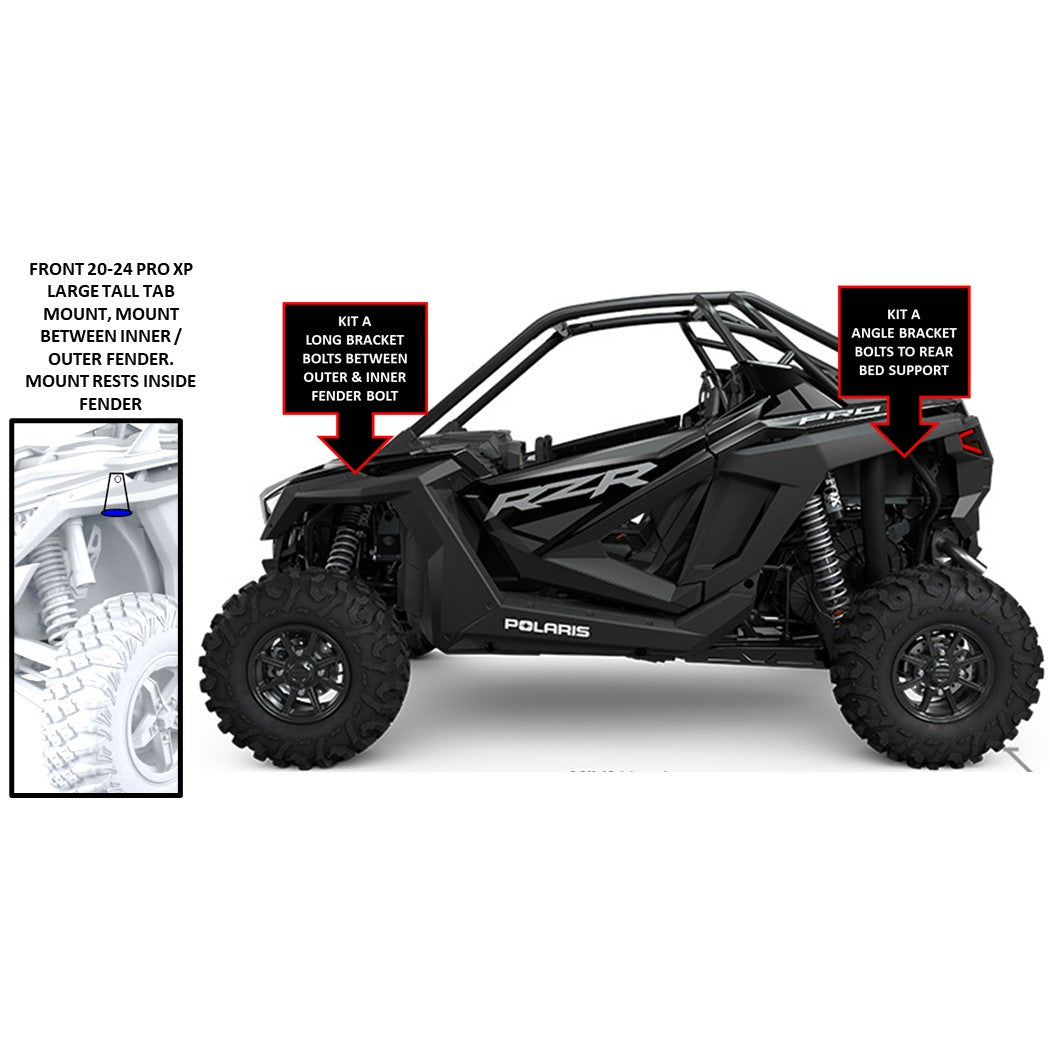 Polaris RZR, Ranger Specific Rock Light Bracket Mounts