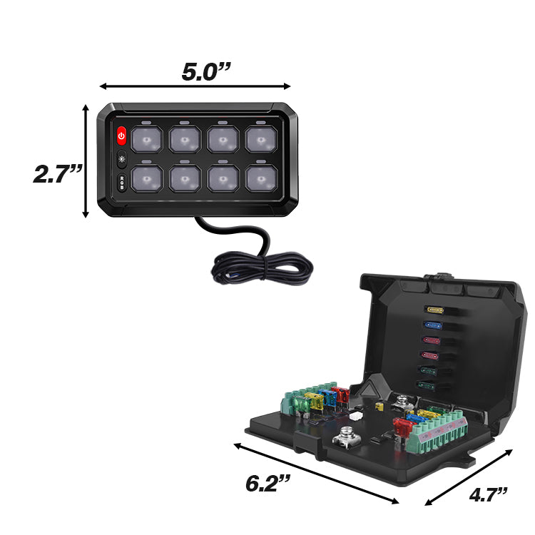 12v Switch Panel Power System (RGB) (Bluetooth)