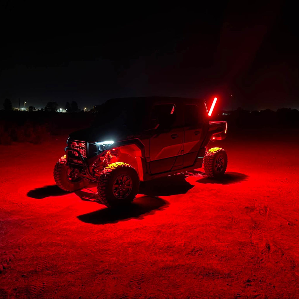 (UTV) Bundle: RGB+W Rock Light + Whip