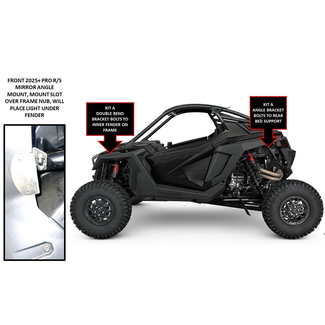 Polaris RZR, Ranger Specific Rock Light Bracket Mounts