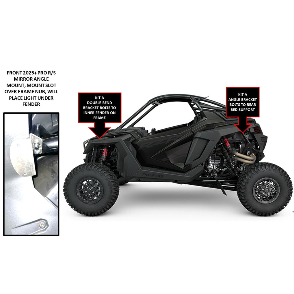 Polaris RZR, Ranger Specific Rock Light Bracket Mounts