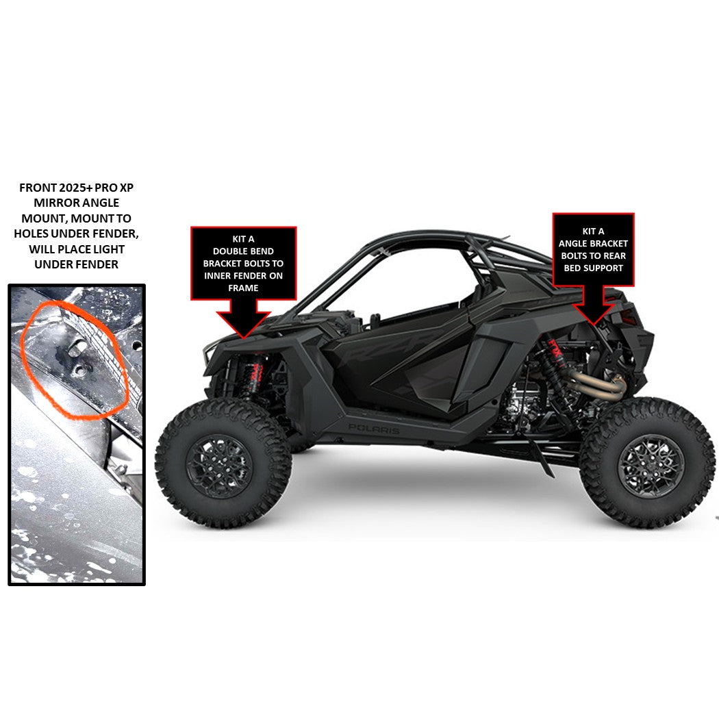 Polaris RZR, Ranger Specific Rock Light Bracket Mounts