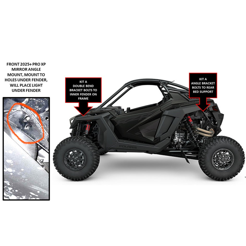 Polaris RZR, Ranger Specific Rock Light Bracket Mounts