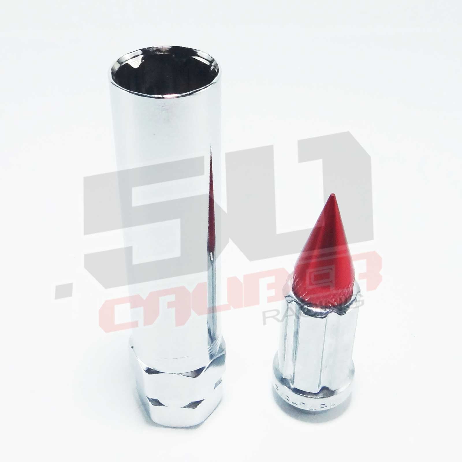 12 x 1.5 mm Chrome Spiked Lug Nuts Anodized - 16 Pack
