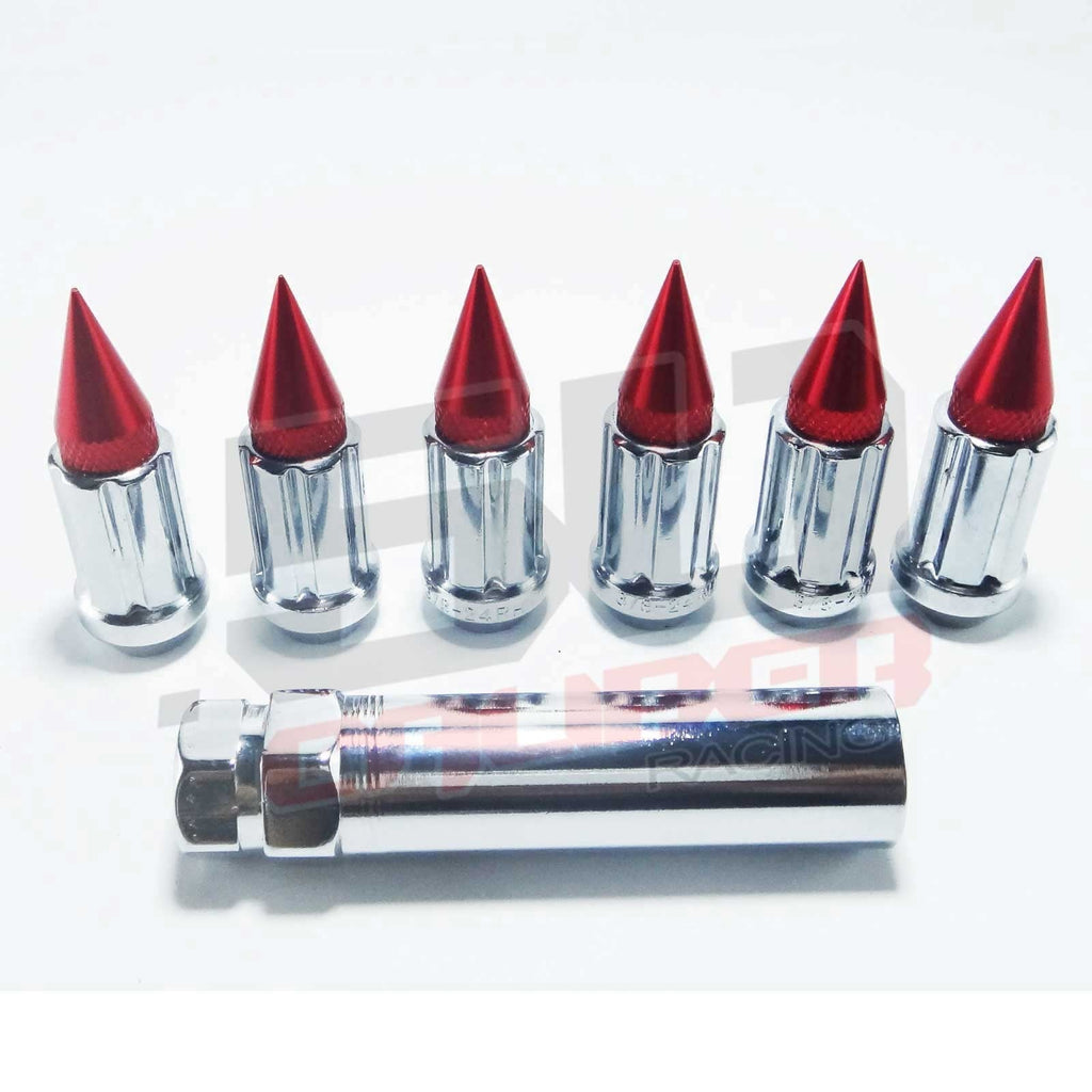 12 x 1.5 mm Chrome Spiked Lug Nuts Anodized - 16 Pack