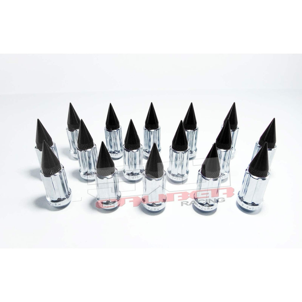3/8 x 24 Chrome Spiked Lug Nuts Anodized - 16 Pack