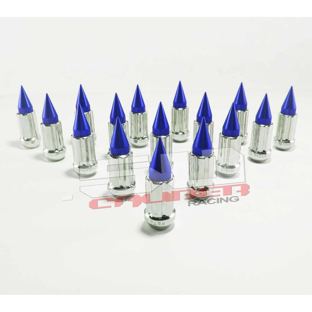 3/8 x 24 Chrome Spiked Lug Nuts Anodized - 16 Pack