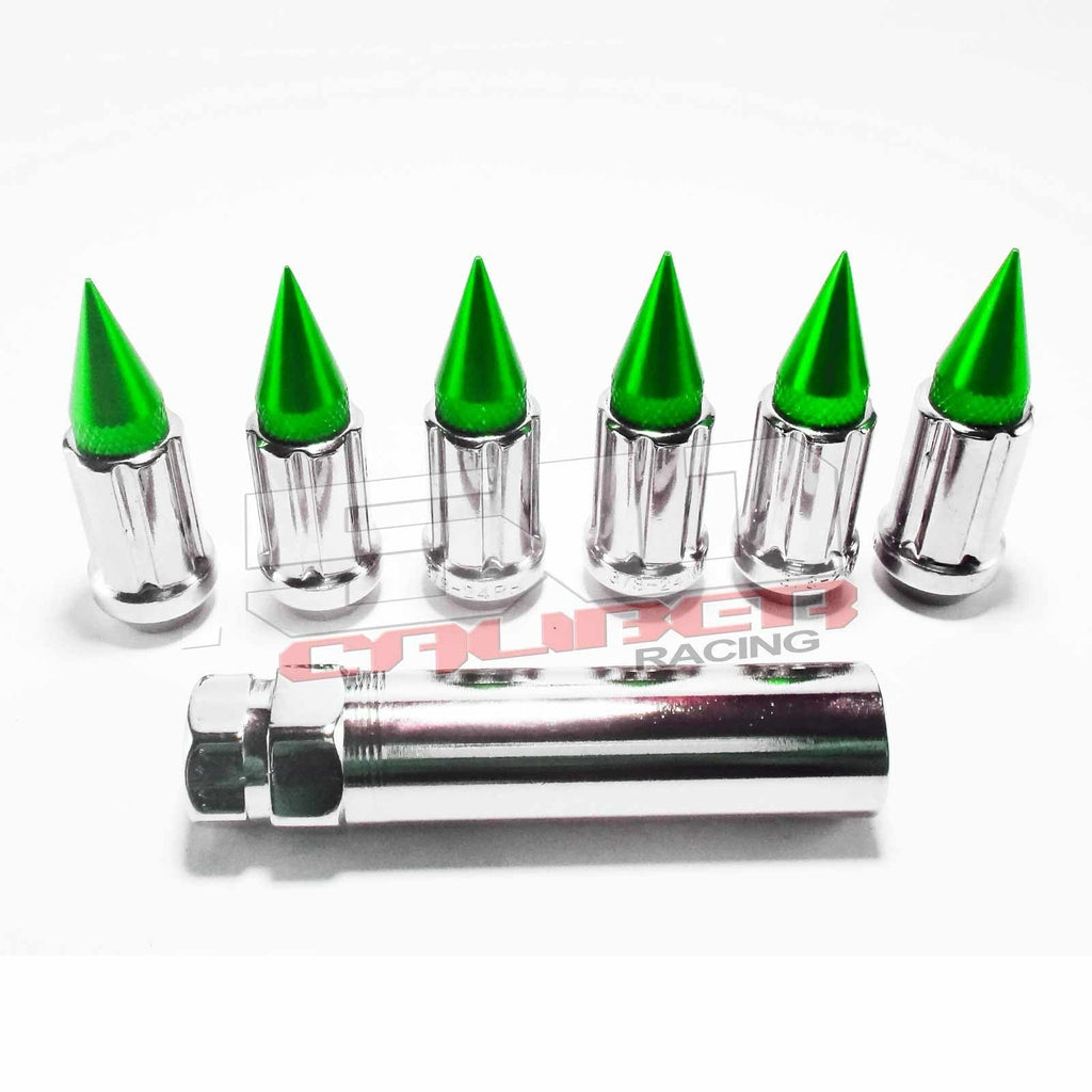 3/8 x 24 Chrome Spiked Lug Nuts Anodized - 16 Pack