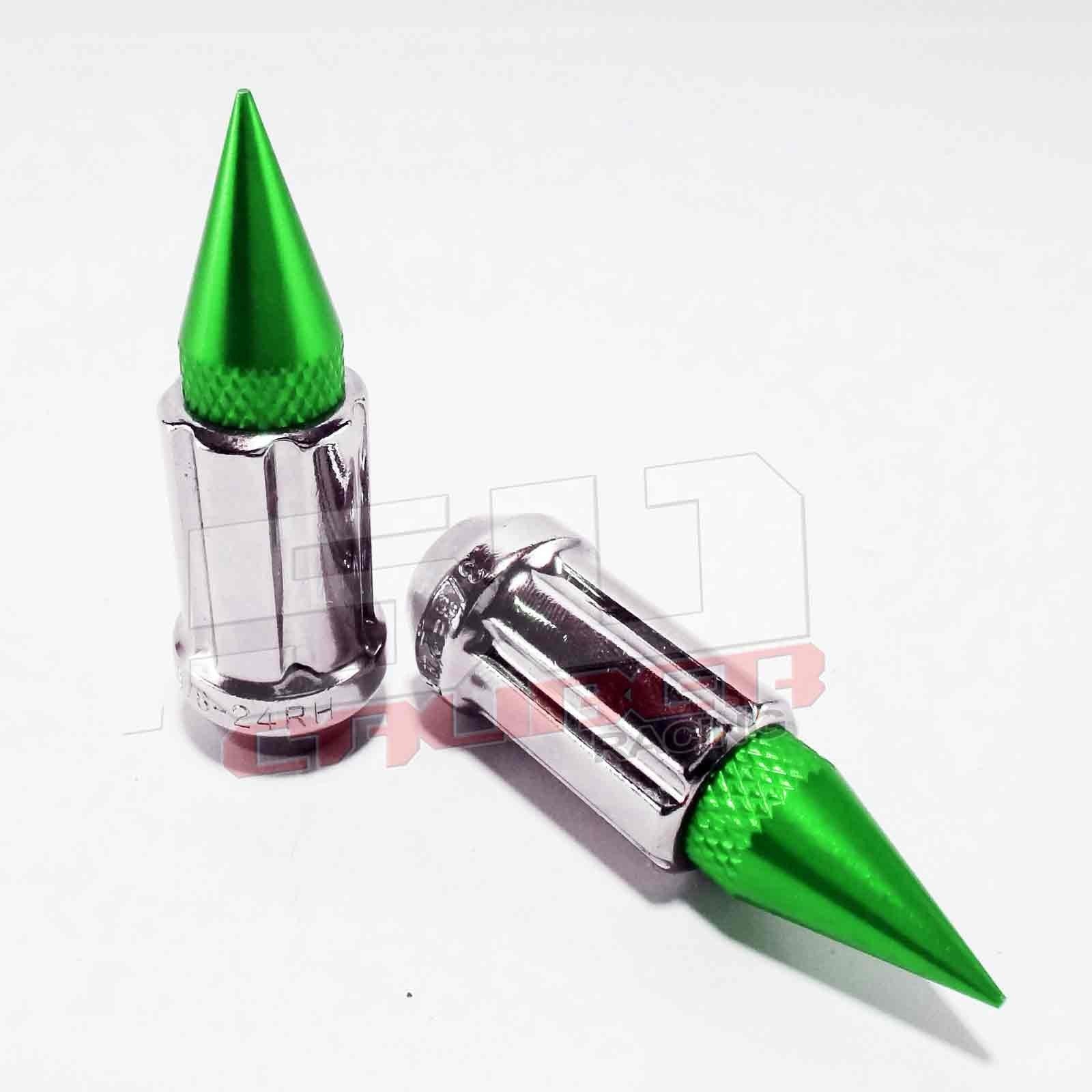 3/8 x 24 Chrome Spiked Lug Nuts Anodized - 16 Pack
