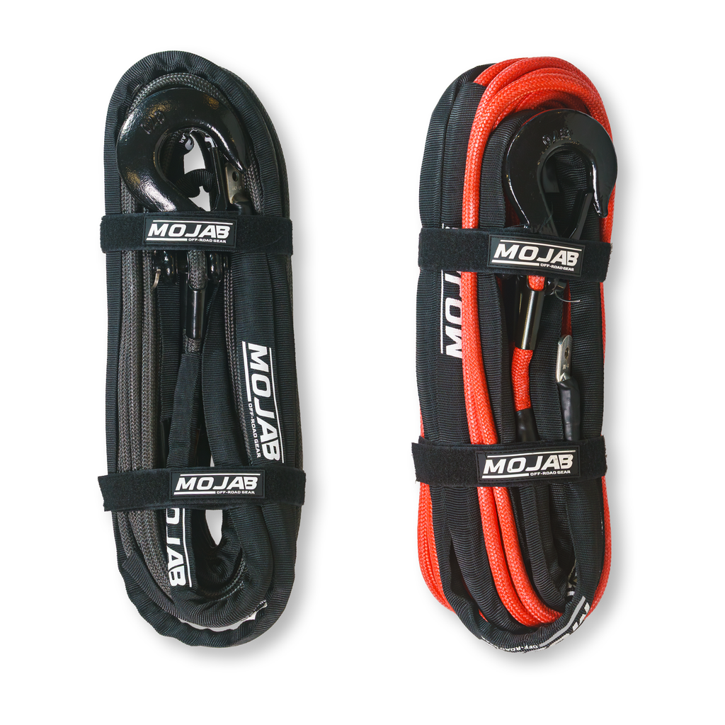 MOJAB 3/8'' x 85' Double Braided Winch Rope with Forged Hook
