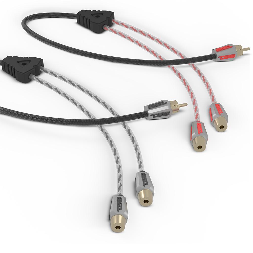 Level 3 RCA 100% Copper OFC Y Connector 2 FEMALE  to 1 MALE -  BLACK / RED Kit