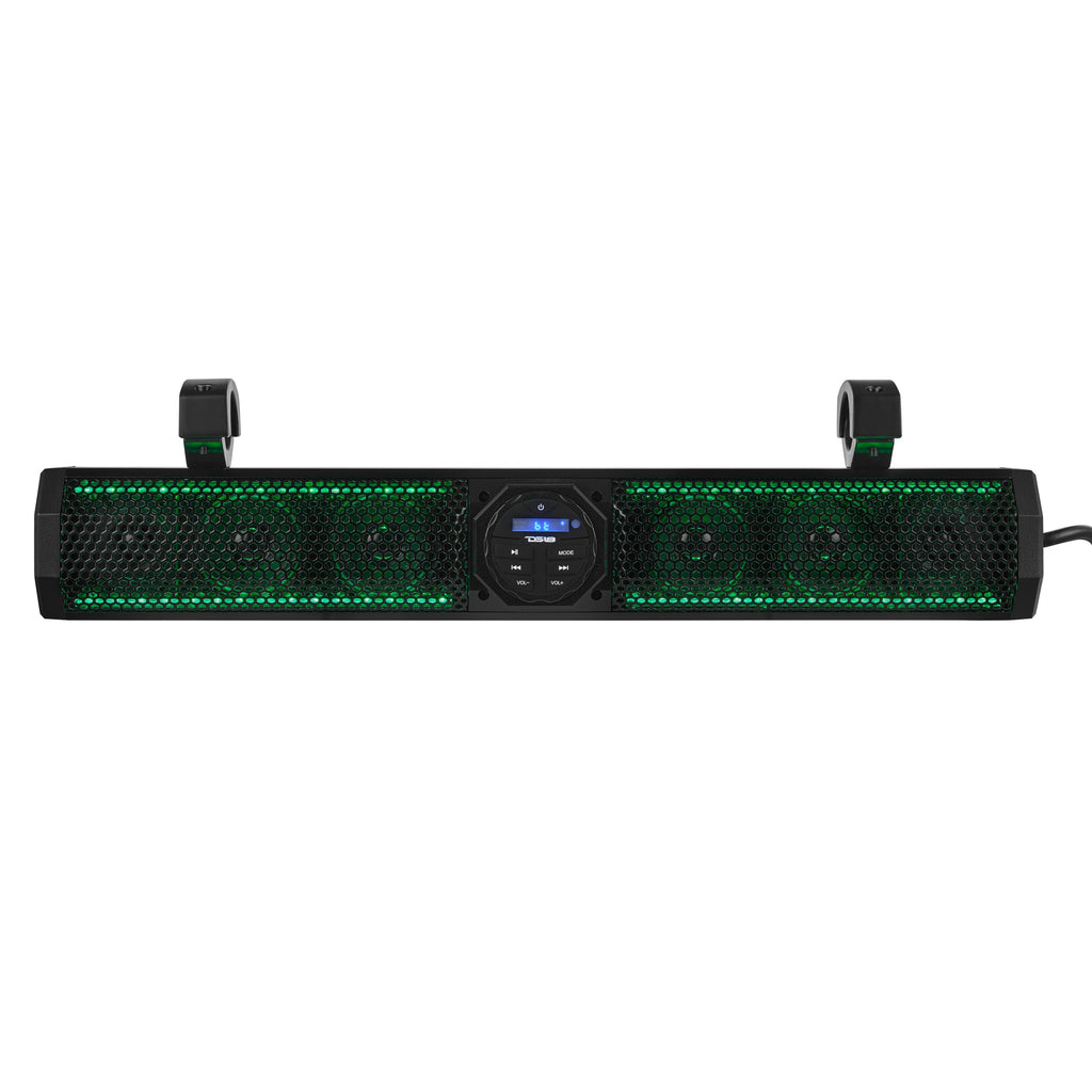 26" Marine Amplified Soundbar with Bluetooth USB & RGB Lighting 6 Speakers 600 Watts