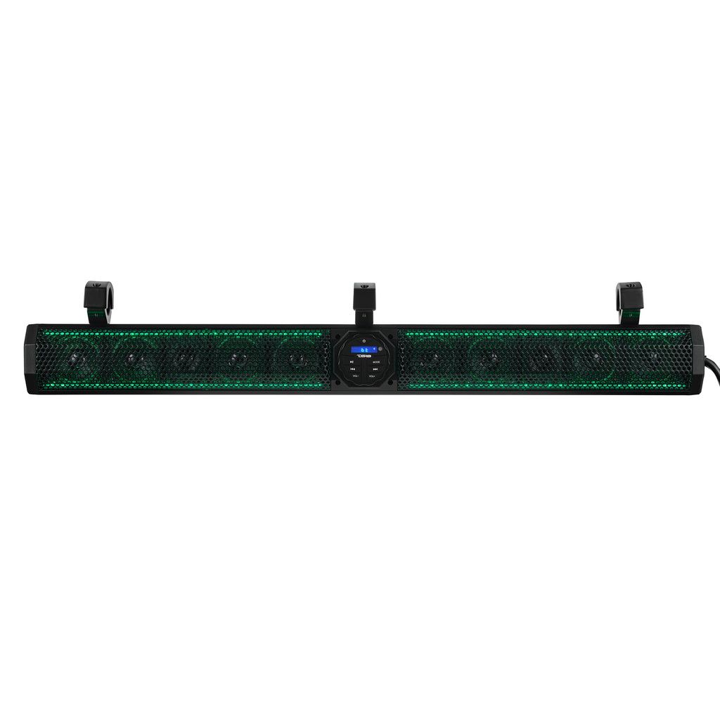 37" Marine Amplified Soundbar with Bluetooth USB & RGB Lighting 10 Speakers 1200 Watts