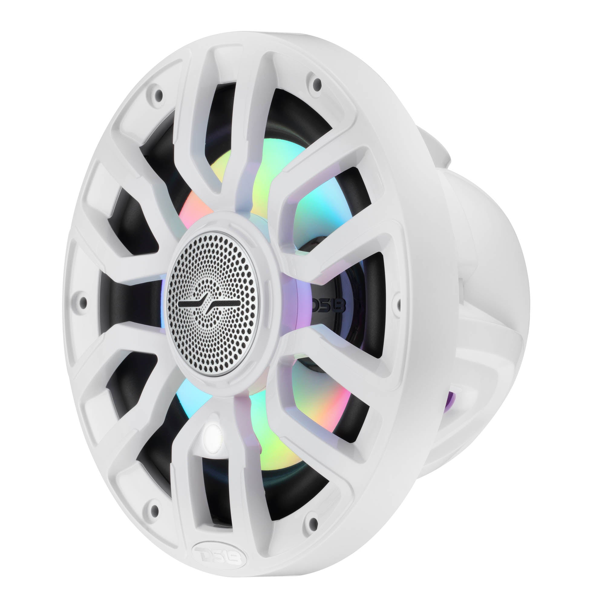 NXL 7.7” 2-Way Coaxial Marine Speaker with Bullet Tweeter, Digital LED Lights & White Deck LED | 175W RMS 4-Ohm