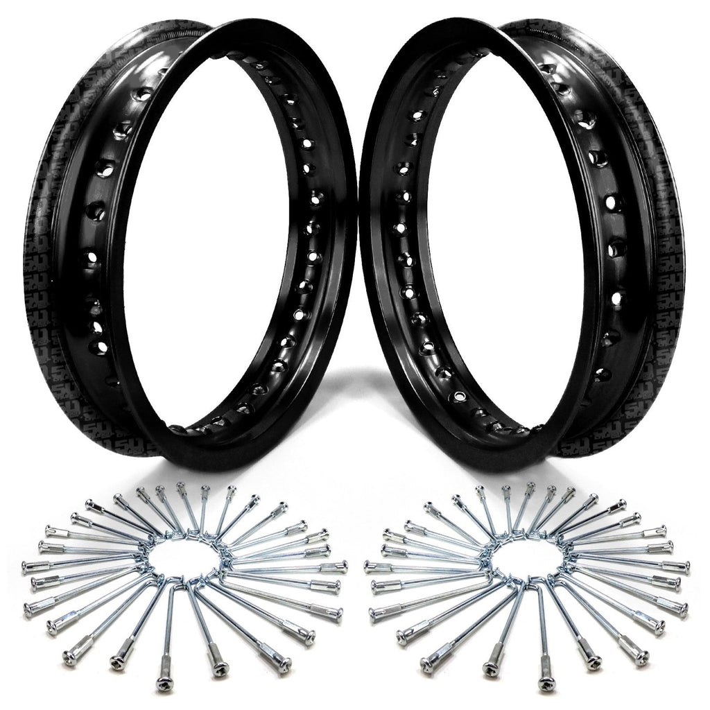 2 Pit Bike Rims 10 inch 28 Hole + Spokes