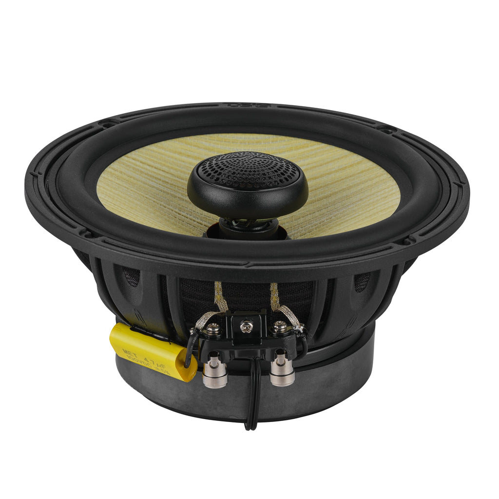 DXQ 6.5" 2-Way Coaxial Speaker with Yellow Straw and Composite Foam Cone | 150W RMS 4-Ohm