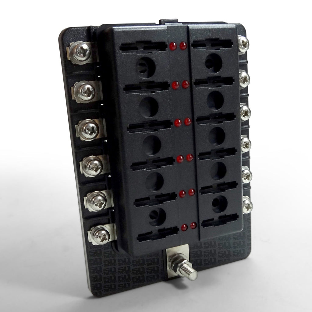 12 Way Standard LED Circuit Screw Fuse Block