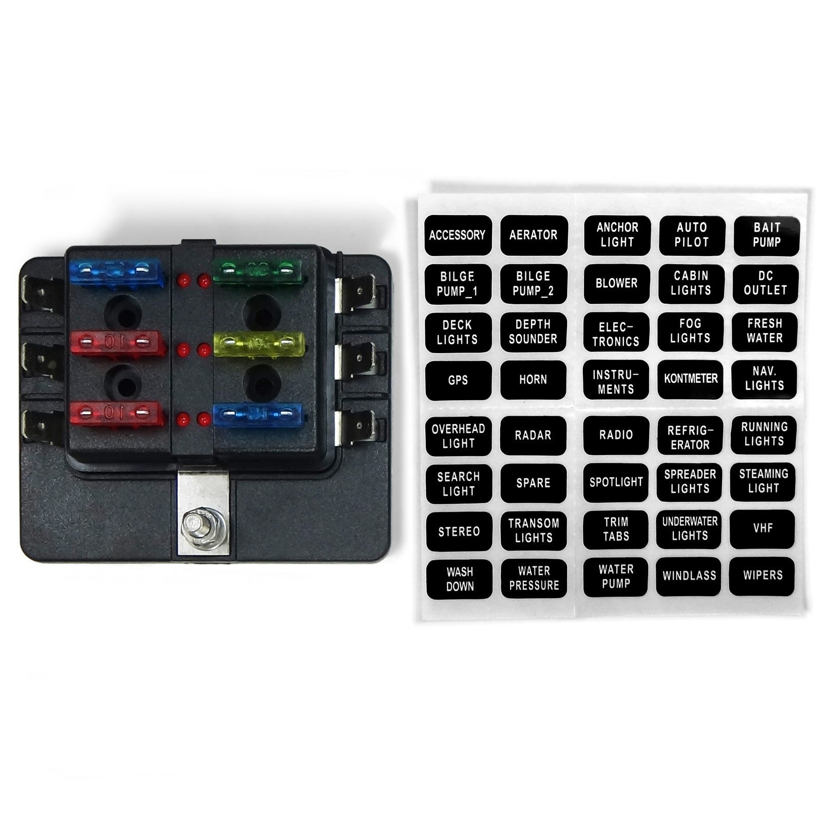 12v 6 Piece Fuse power block aka power panel