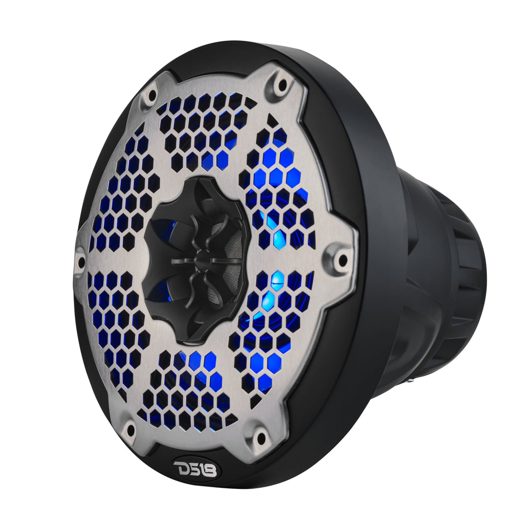 6.5” Marine 2-Way Hybrid Speaker with RGB LED, Compression Driver and Neodymium Magnet | 250W RMS 4-Ohm