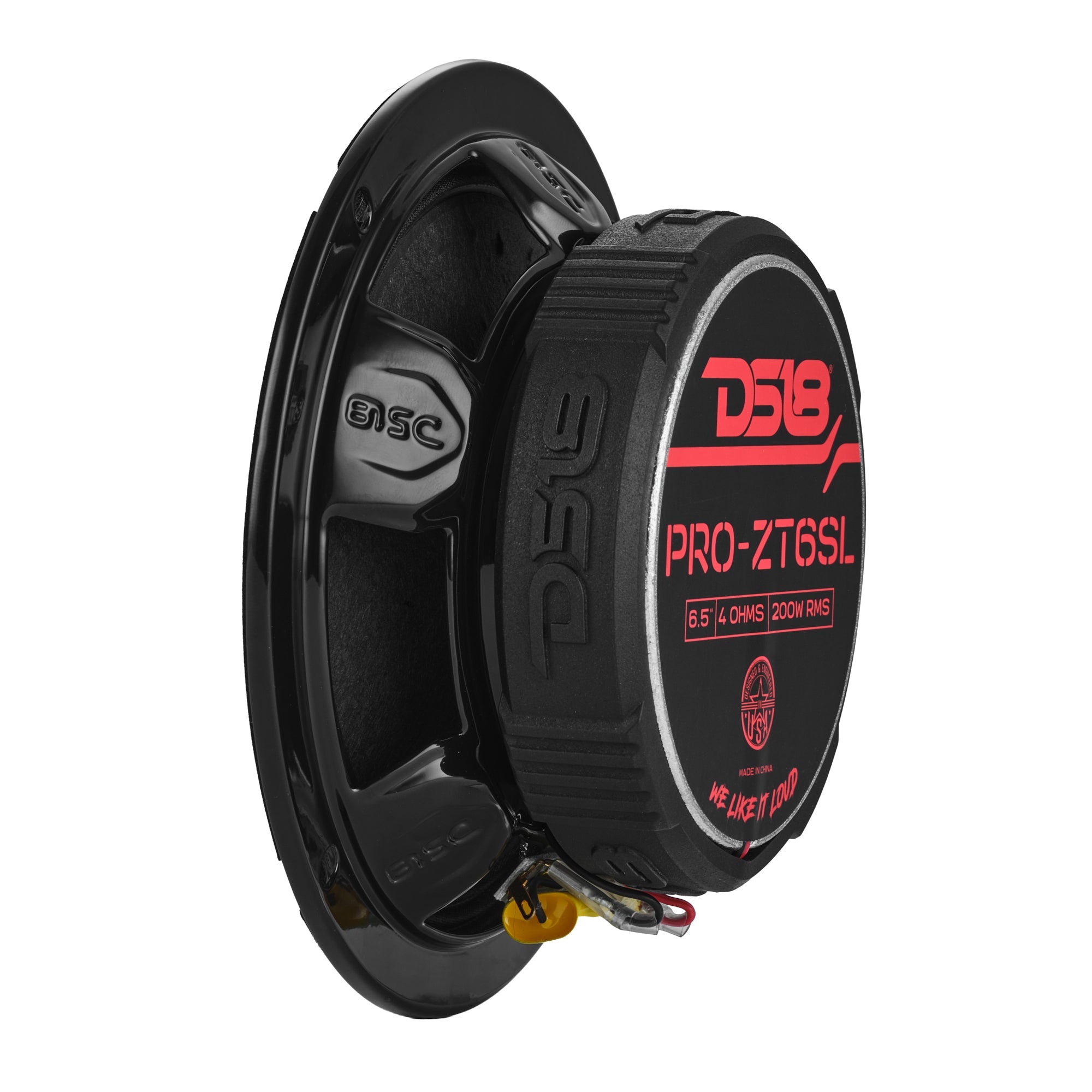 PRO-ZT 6.5” Slim Coaxial Mid-Range Loudspeaker with Water-Resistant Cone Built-in Bullet Tweeter | 200W RMS 4-Ohm