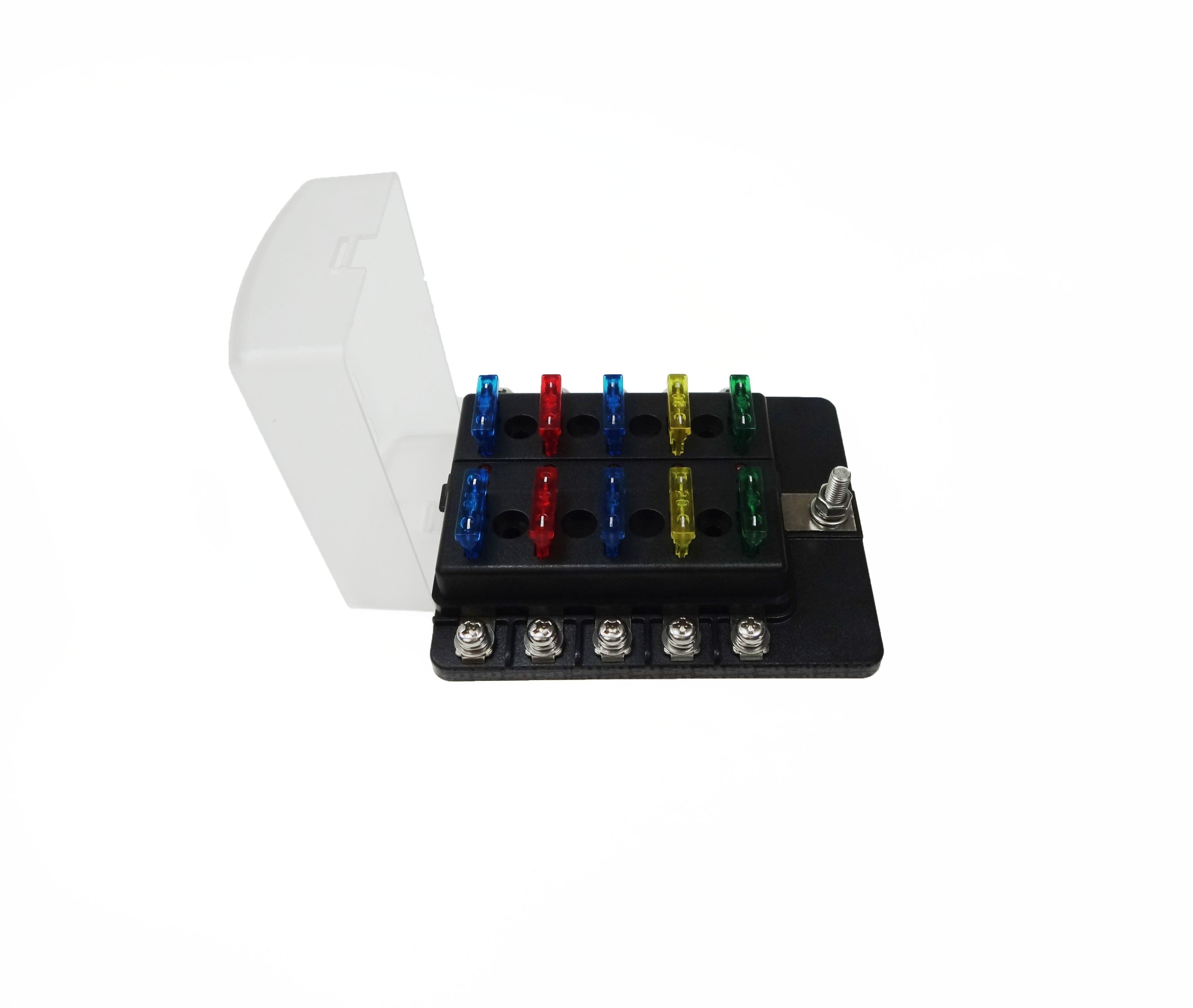 10 Way Screw Fuse Block - LED Indicators