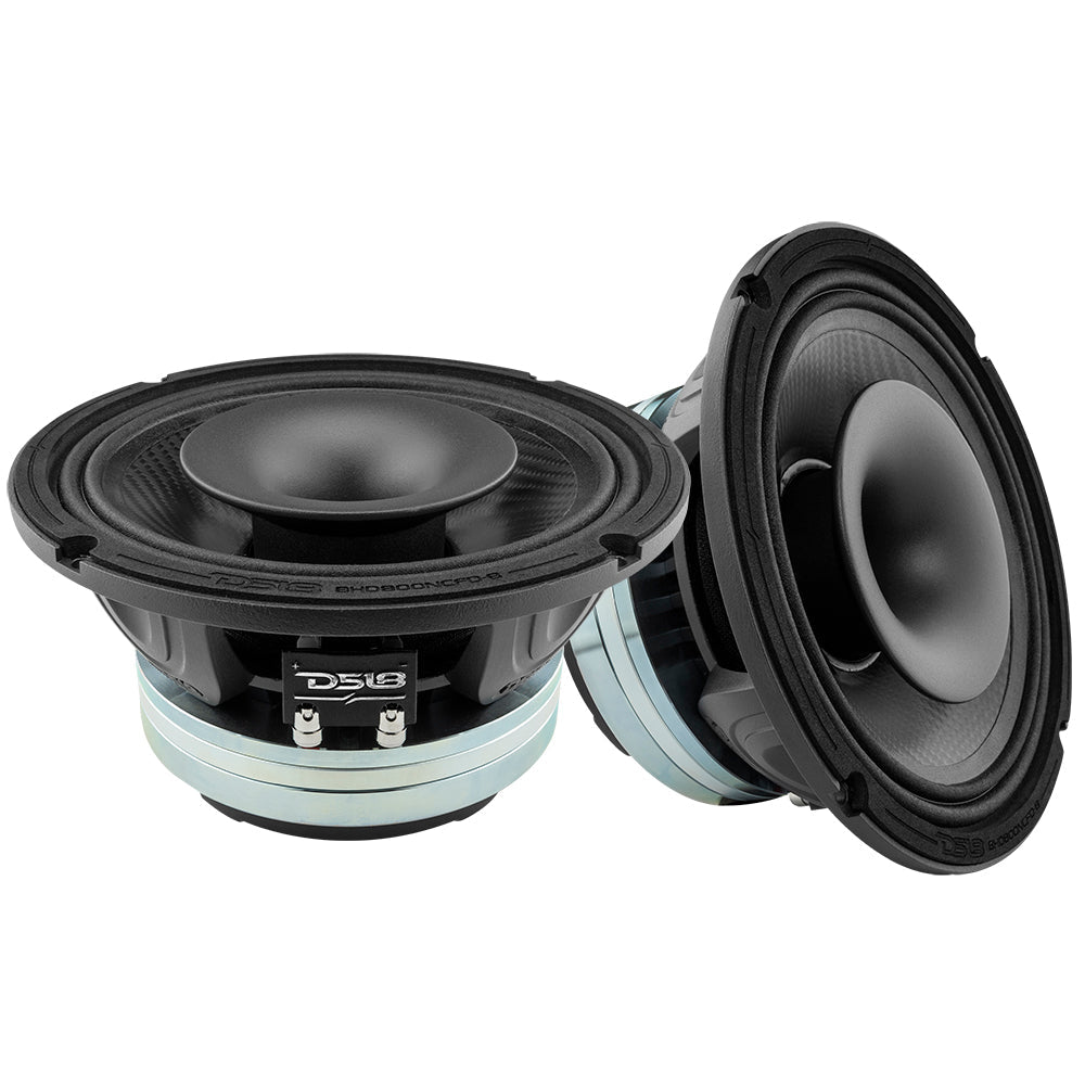 8" Neodymium Coaxial Hybrid Mid-Bass Water resistant Carbon Fiber Cone Loudspeaker with Built-in Driver  400 Watts Rms 8-Ohm