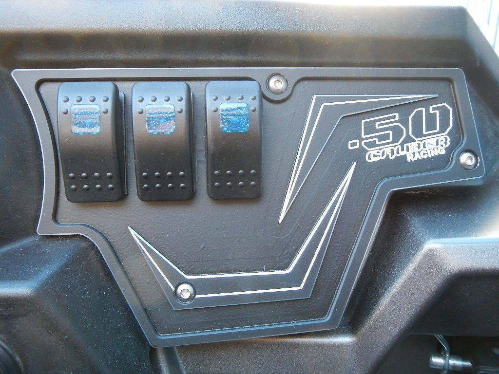 2pc XP1000 6 Switch Dash Panel w/ Switches Black