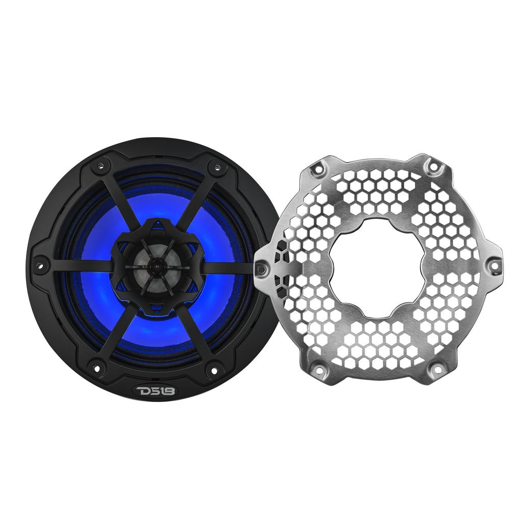 6.5” Marine 2-Way Hybrid Speaker with RGB LED, Compression Driver and Neodymium Magnet | 250W RMS 4-Ohm
