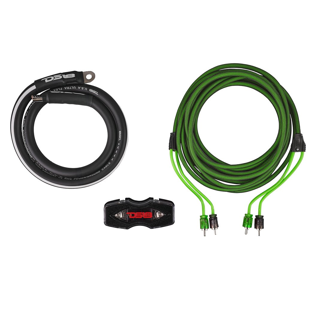 0-GA Amplifier Installation Wiring Kit - Green