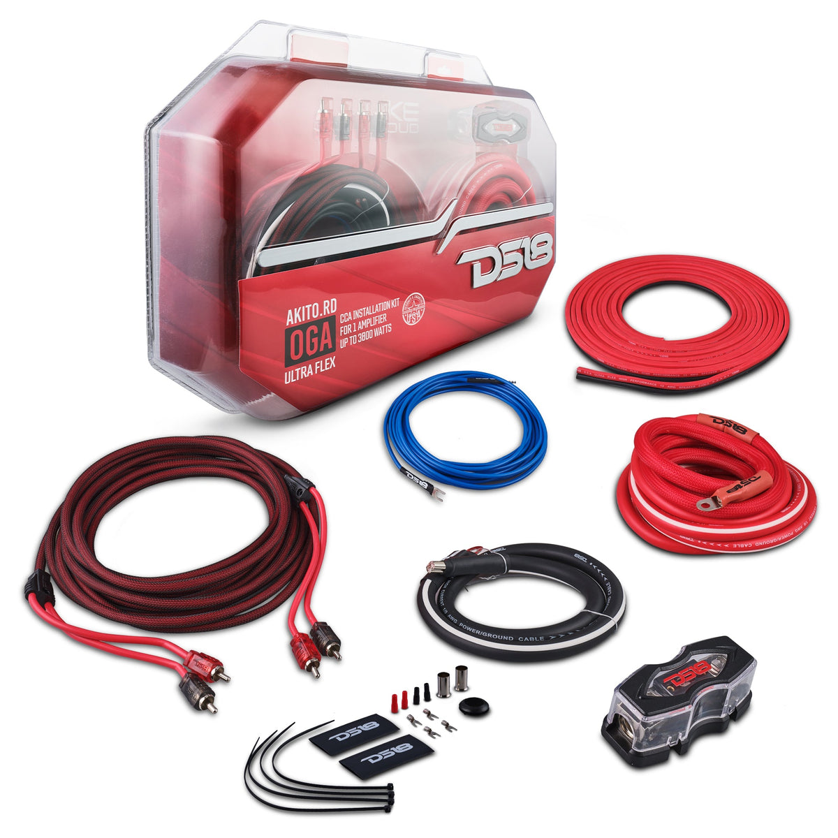 0-GA Amplifier Installation Wiring Kit - Red