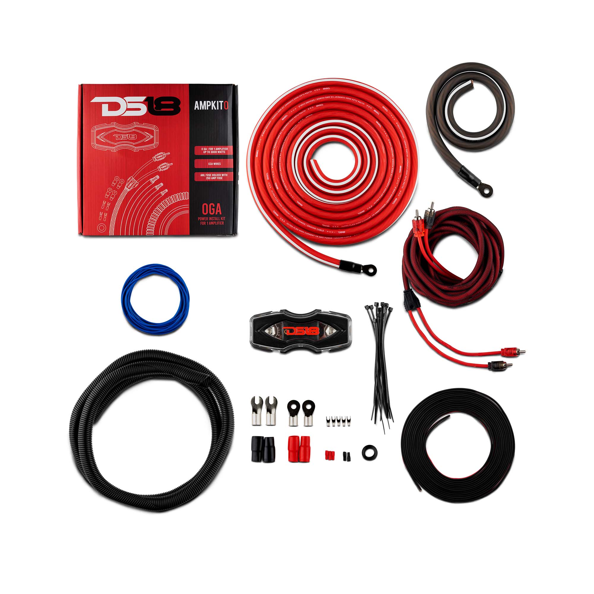 DS18 ZXI15.4D-PKG Bass Package - 2 x ZXI15.4D - 15" Car Subwoofer, ZR2000.1D - 1-Channel Monoblock Amplifier ,and AMPKIT0