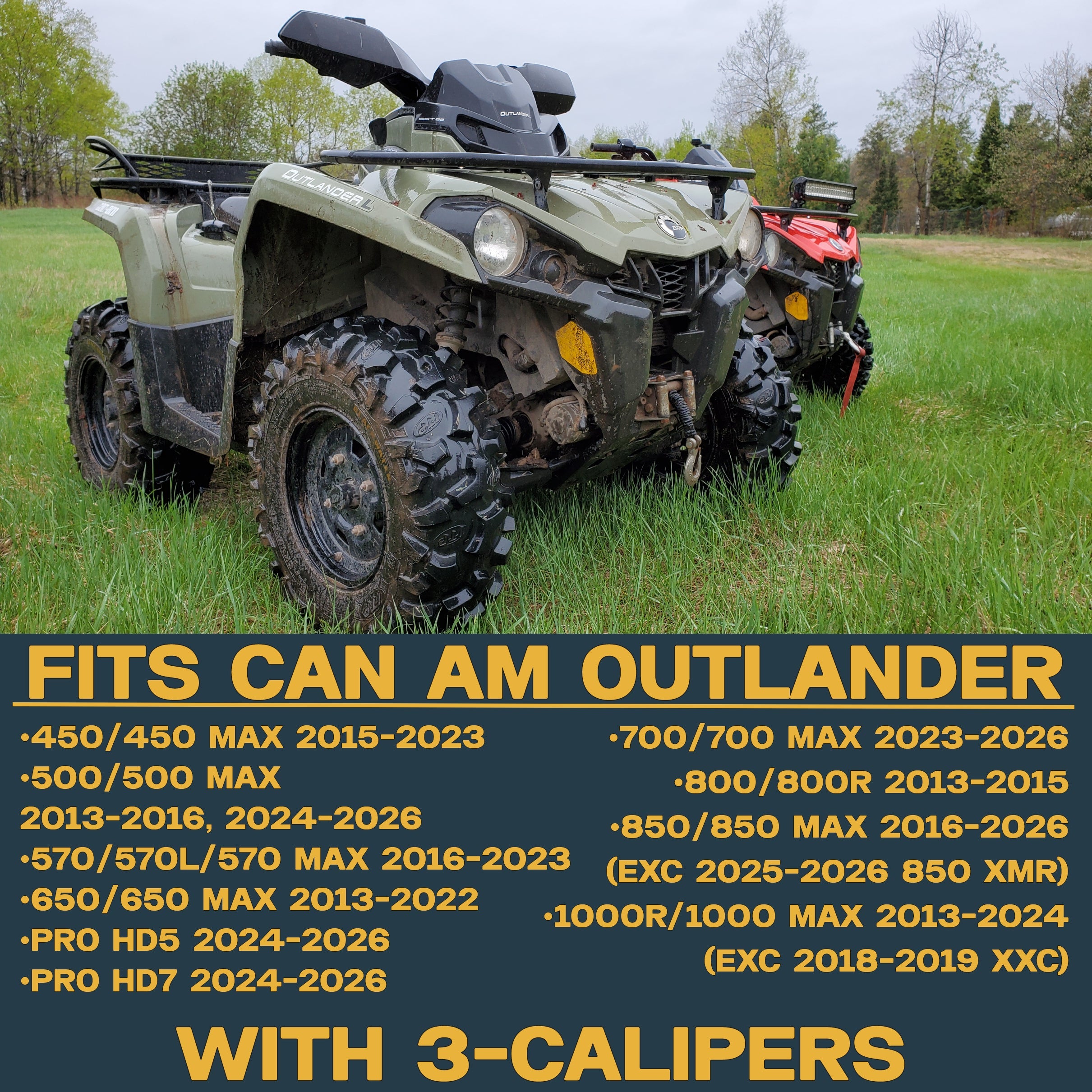 Can-Am Outlander 450/500/570/650/850/1000/HD5/HD7/PRO 2013-2026 Ridge Rider Disc Brake Rotor Kit