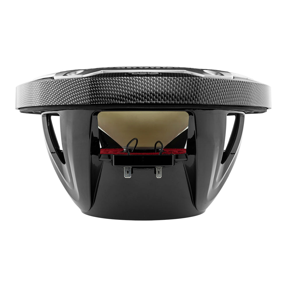 NXL 10" 2-Way Coaxial Marine Speaker With LED RGB Lights 200 Watts Rms 4-Ohm -Black Carbon Fiber