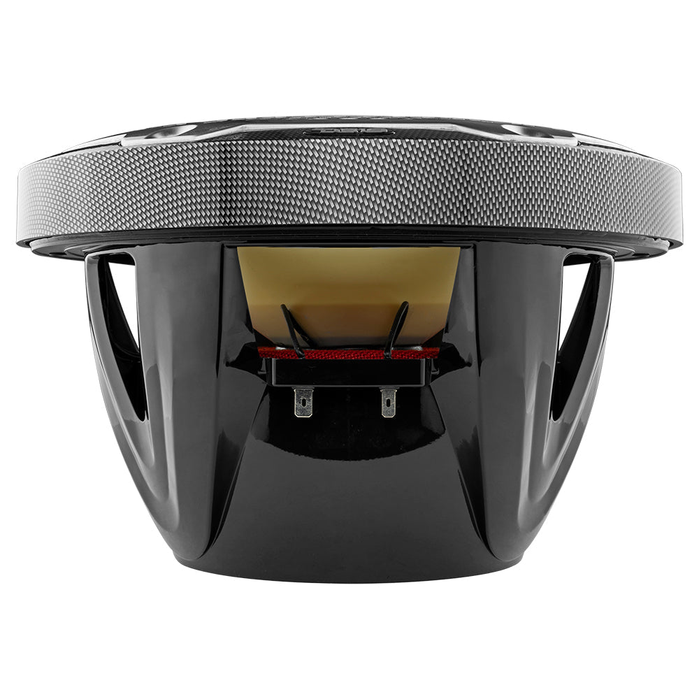 NXL 10" Marine Subwoofer With LED RGB Lights 300 Watts Rms SVC 4-Ohm -Black Carbon Fiber