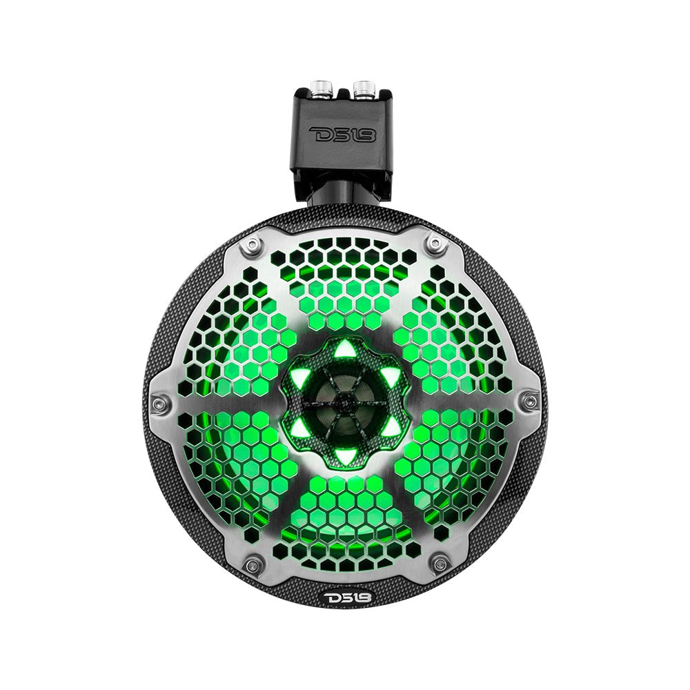 NXL 8" Marine and Powersports Towers LED RGB Lights 125 Watts Rms - Black Carbon Fiber