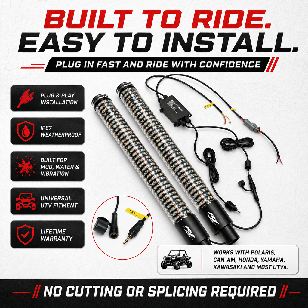 Pro Series RGBW LED Light Whips (Pair)