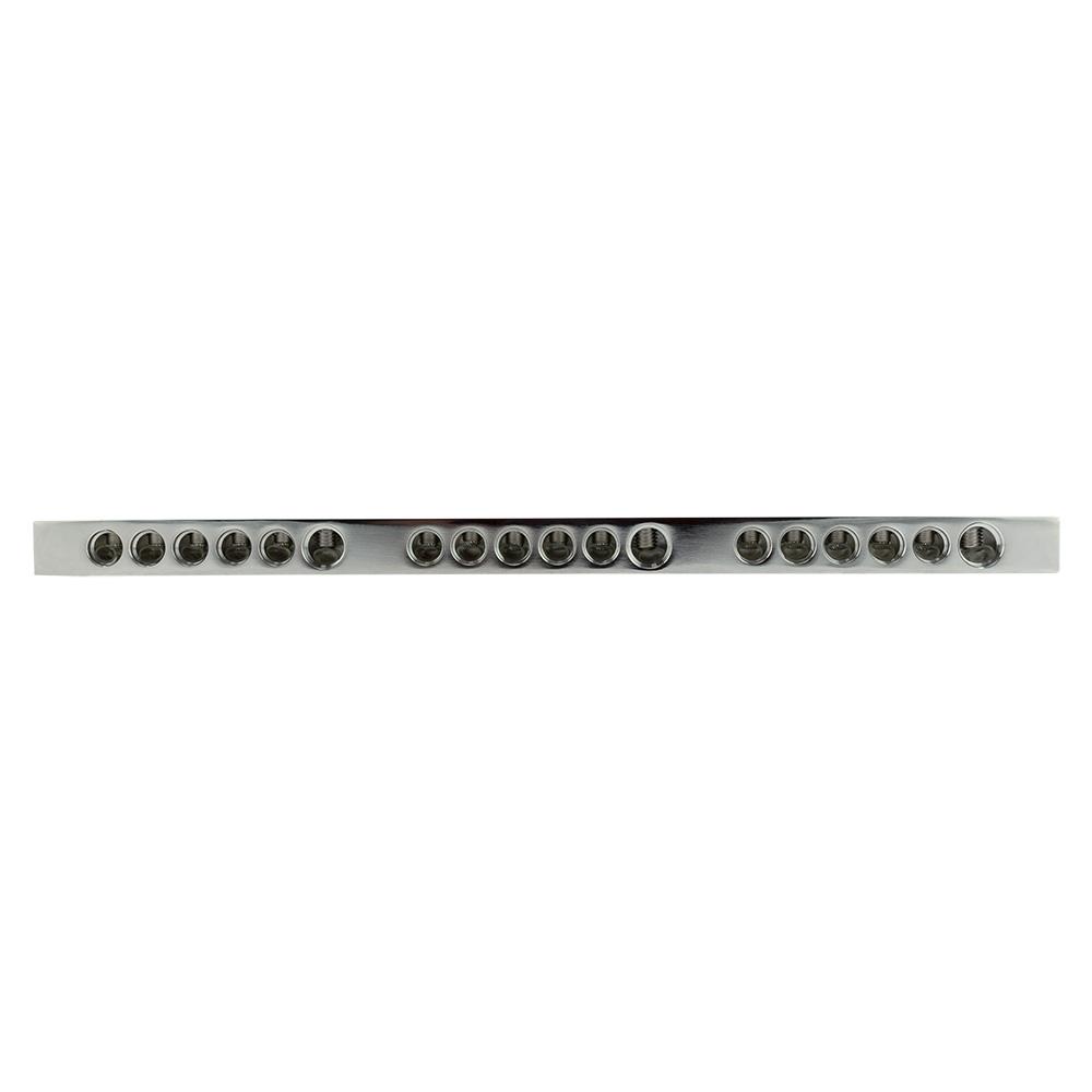 Chrome Plated Distribution Bar Block 3x 1/0-GA and 15 x 2/0-GA Direct Bolt Down Type 19" Long