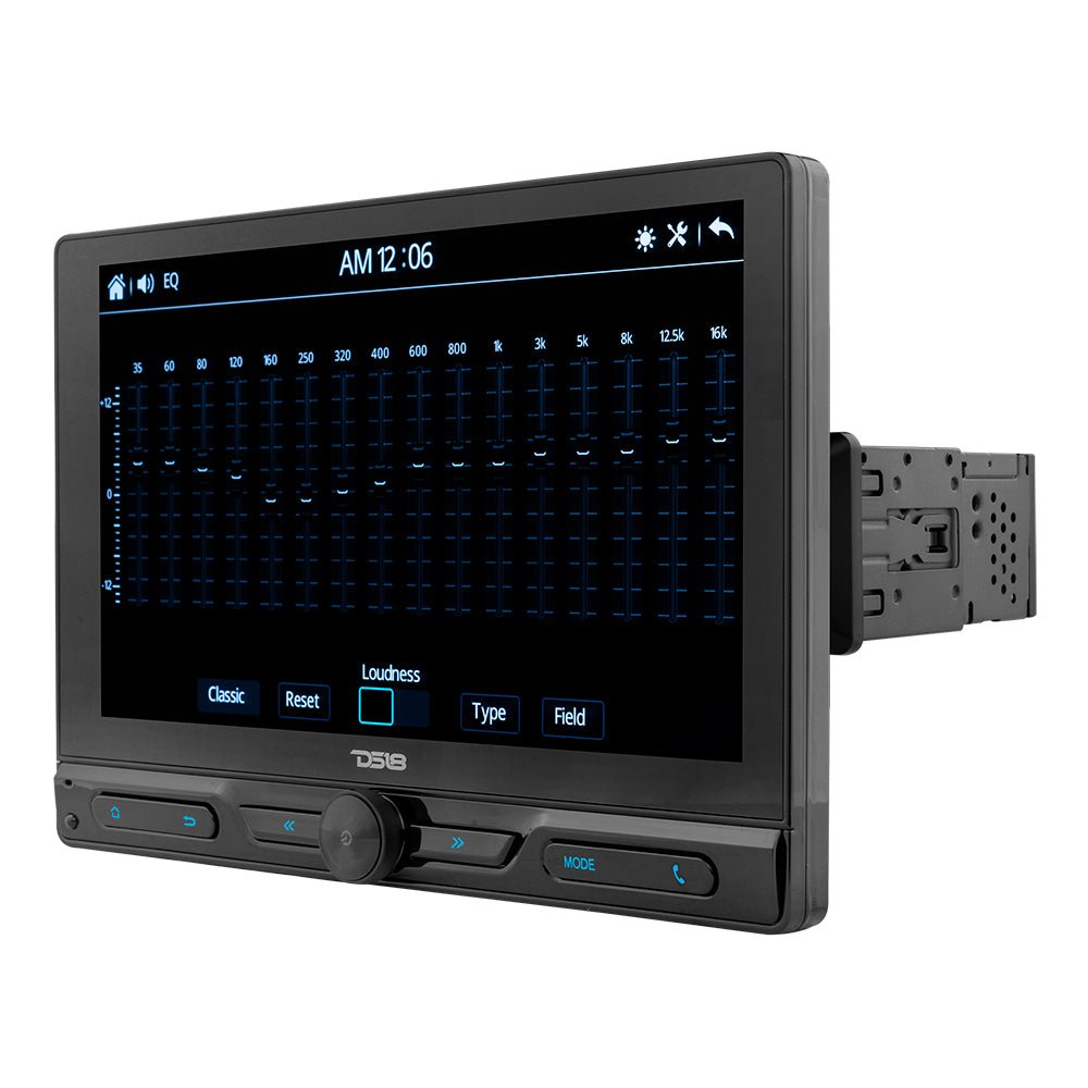 10.5" Floating Adjustable Modular Touchscreen Mechless Single-DIN Head Unit with Bluetooth, Mirror Link and USB